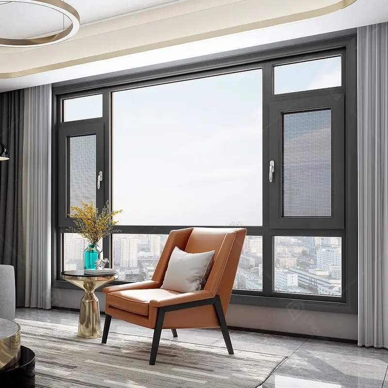Hurricane Impact Aluminum Casement Window – Soundproof, Energy-Efficient, Double Glazed Windows for Residential Home Use