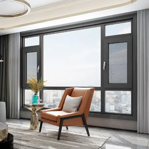 Hurricane Impact Aluminum Casement Window – Soundproof, Energy-Efficient, Double Glazed Windows for Residential Home Use